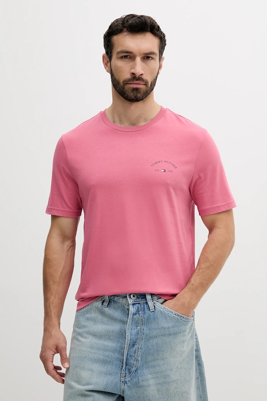 

Хлопковая футболка Tommy Hilfiger, розовый