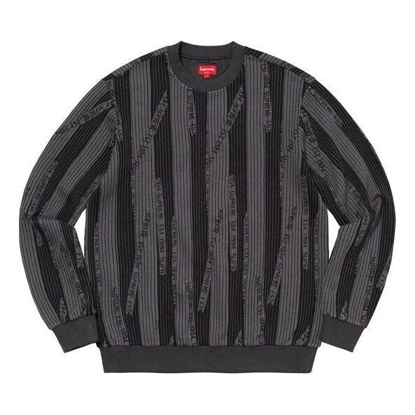 

Свитер textured stripe crewneck 'black grey' Supreme, черный