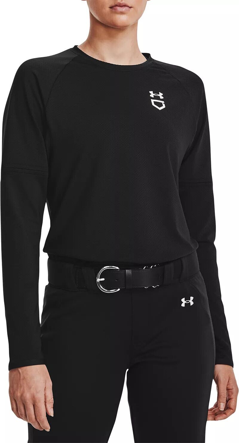 

Женский пуловер с круглым вырезом для софтбола Under Armour, черный