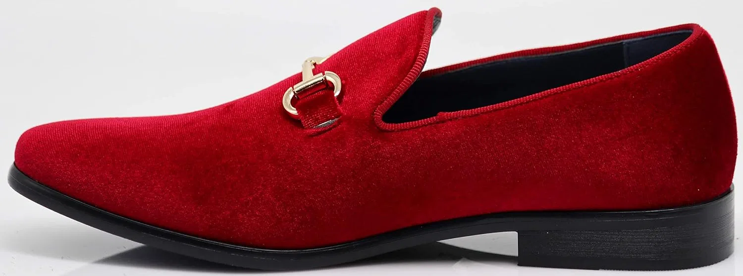 Винтажные однотонные бархатные лоферы Enzo Romeo Hombres, Red Scoland — фото 3