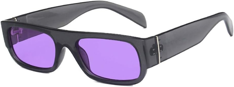 

Женские солнцезащитные очки в стиле ретро, ​​маленькие прямоугольные, модные, цвета шампанского, фиолетовые, с защитой от УФ-излучения UV400, трендовые мужские солнцезащитные очки TYUVIVO, Gray Purple