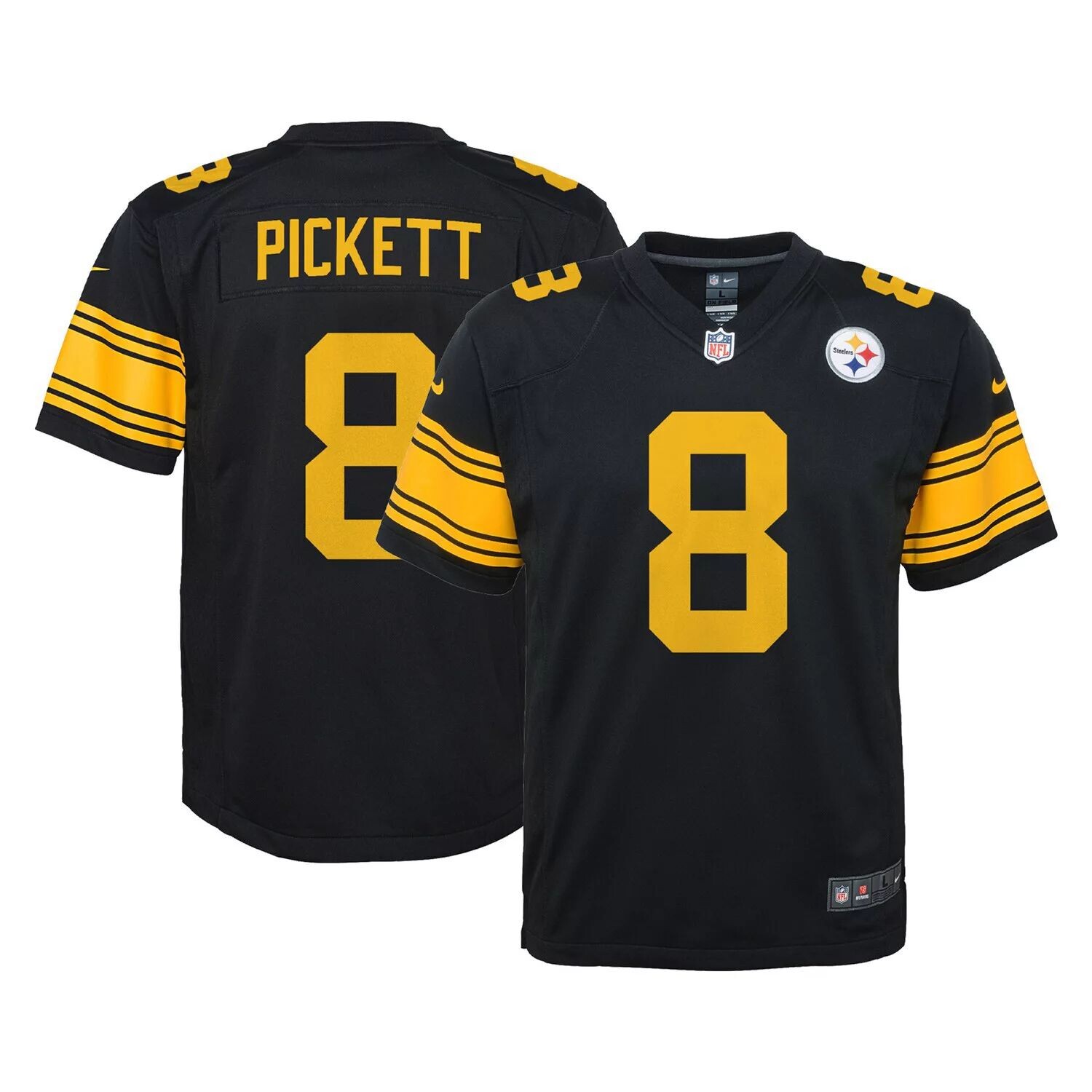 

Молодежная черная игровая майка Nike Kenny Pickett Pittsburgh Steelers Nike, Черный, Молодежная черная игровая майка Nike Kenny Pickett Pittsburgh Steelers Nike