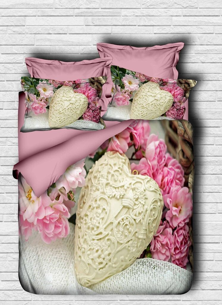 

L'Essentiel Linge de Maison, Adal- PRL2026, Розовый,Белый, Пуховые одеяла, верхняя часть пододеяльника и наволочка: 100% полиэстер, микросатин