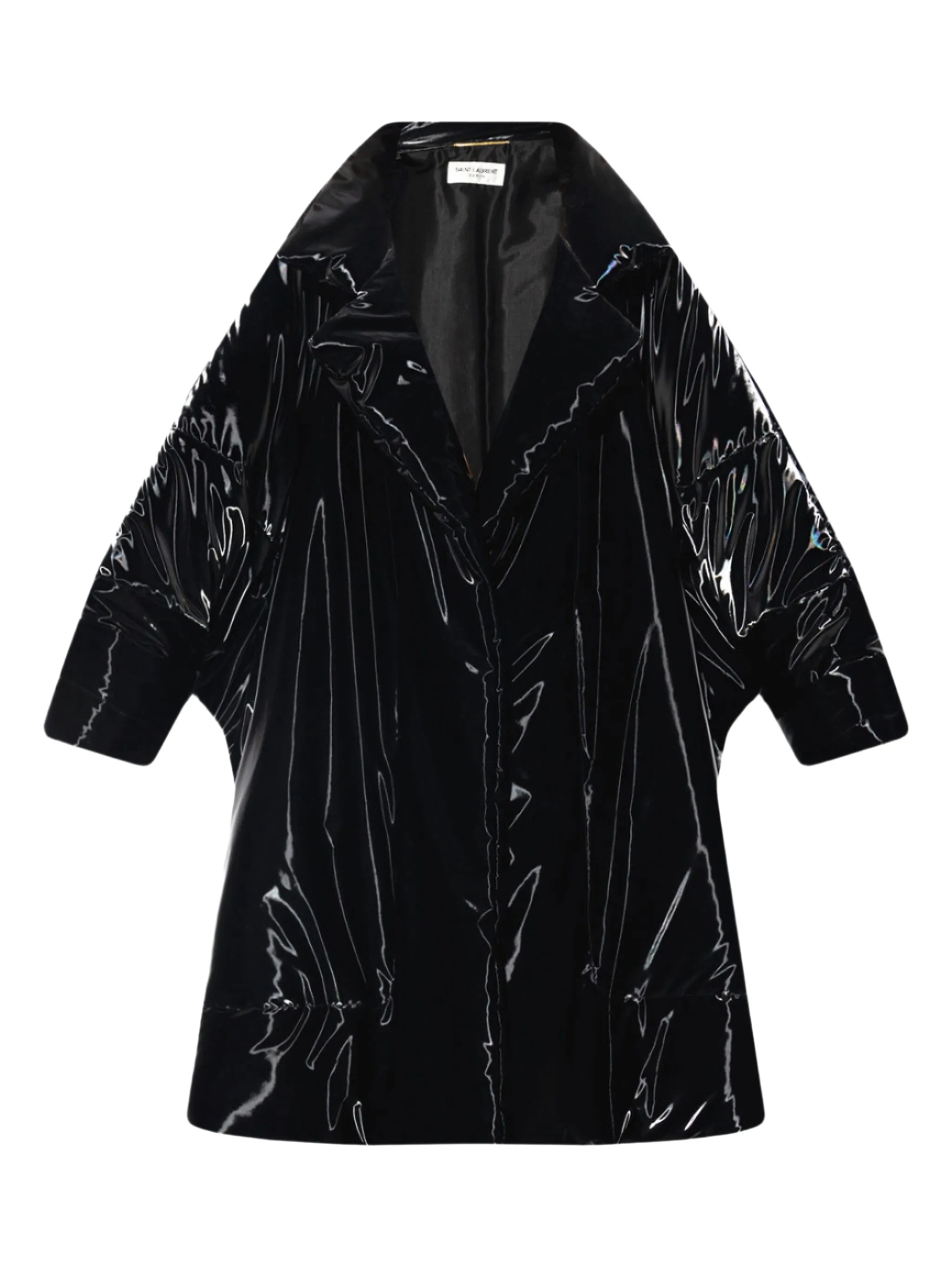 

Лакированное пальто оверсайз Saint Laurent, черный