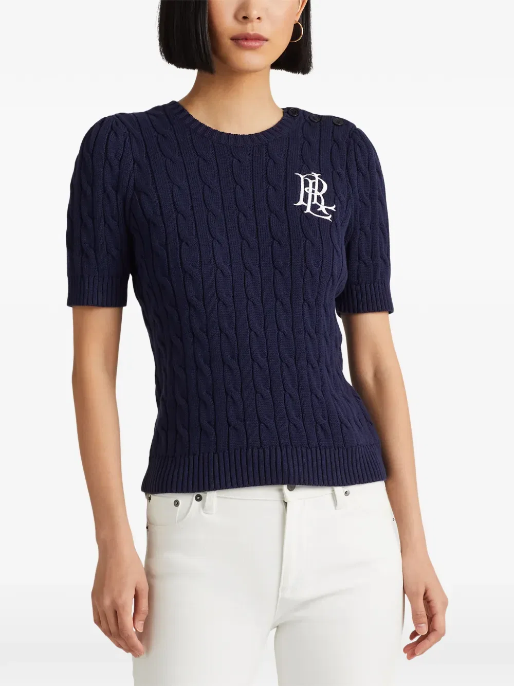 Топ крупной вязки Polo Ralph Lauren, синий — фото 3
