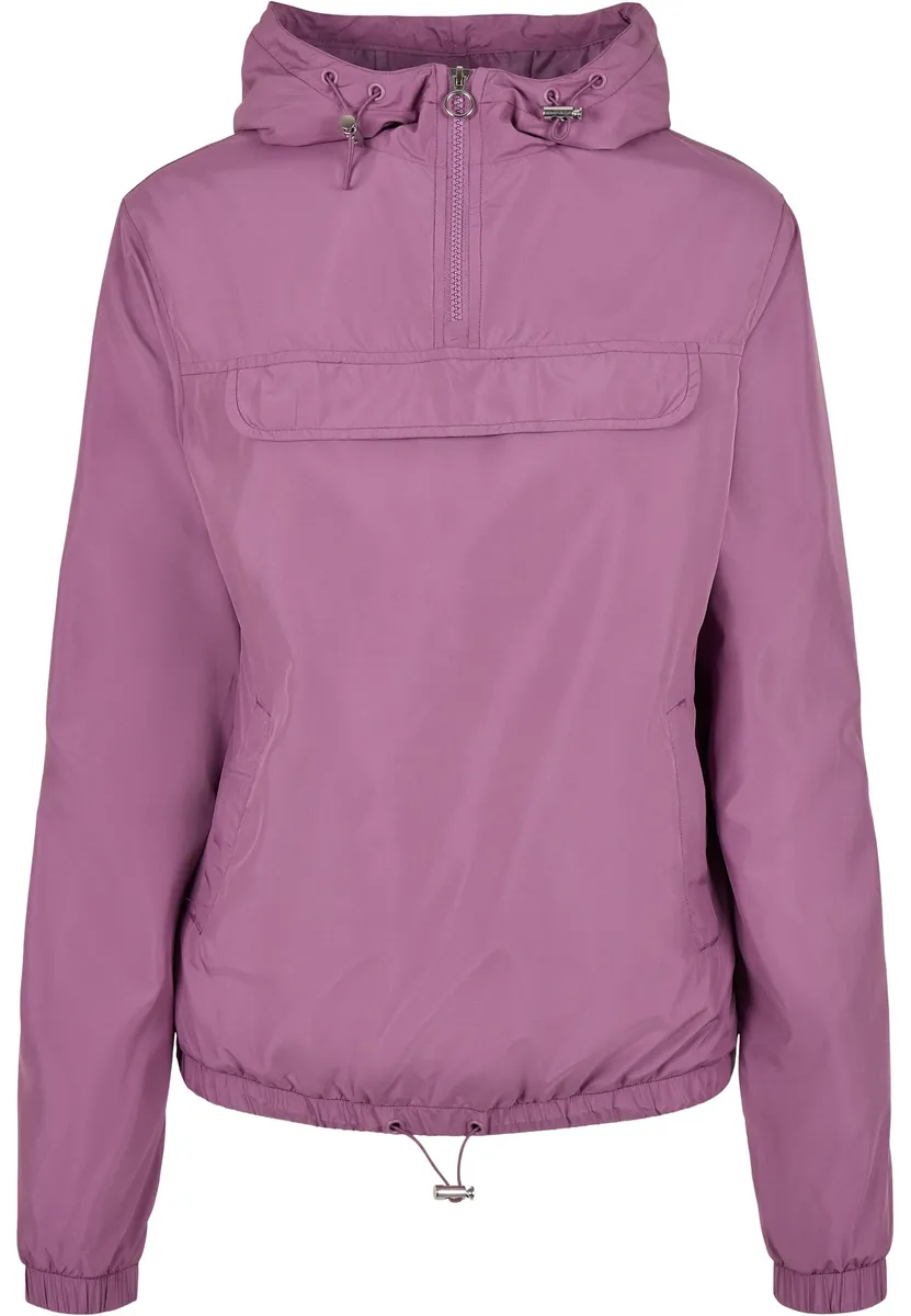 

Куртка всепогодная URBAN CLASSICS " Urban Classics Women's Ladies Basic Pullover Jacket" (1 шт.), с капюшоном, фиолетовый