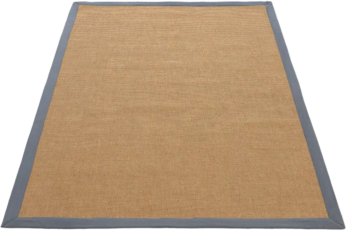 

Коверизысканный ковер "Сизаль", прямоугольный, с цветной каймой, нескользящая изнанка Carpetfine 160х230 см, серый