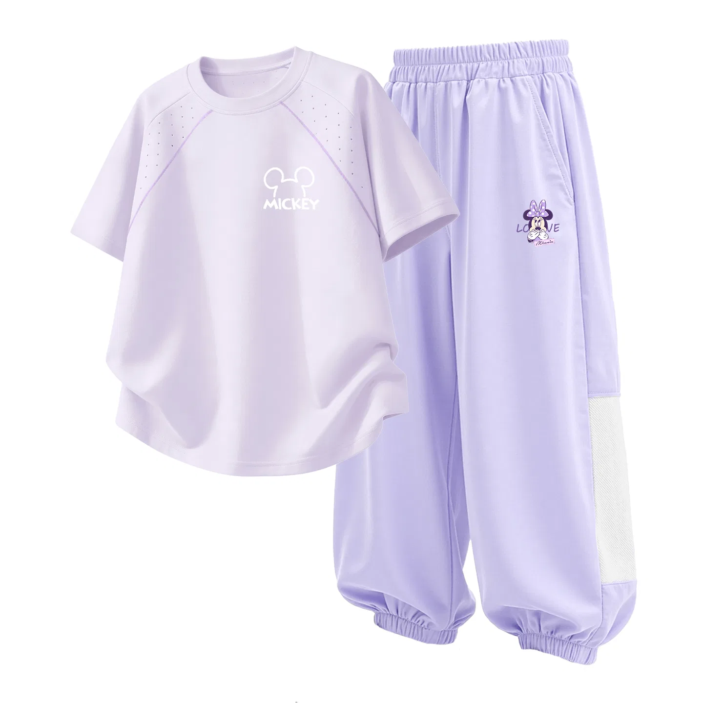 Детский спортивный костюм Casual Sportswear 2 Piece Set Disney, Thick Board Di Line K White+Di L Cute Girl K Misty Mountain Gray — фото 3