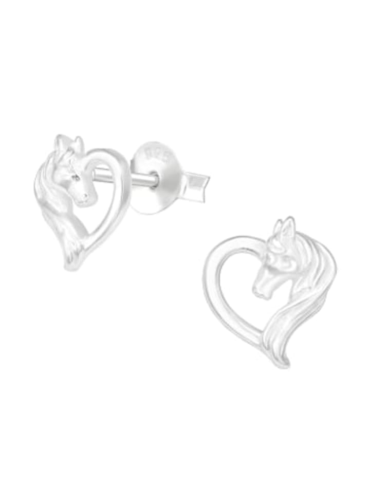 

Alexander York Серьги-гвоздики HEART HORSE из серебра 925 пробы, комплект из 2 штук