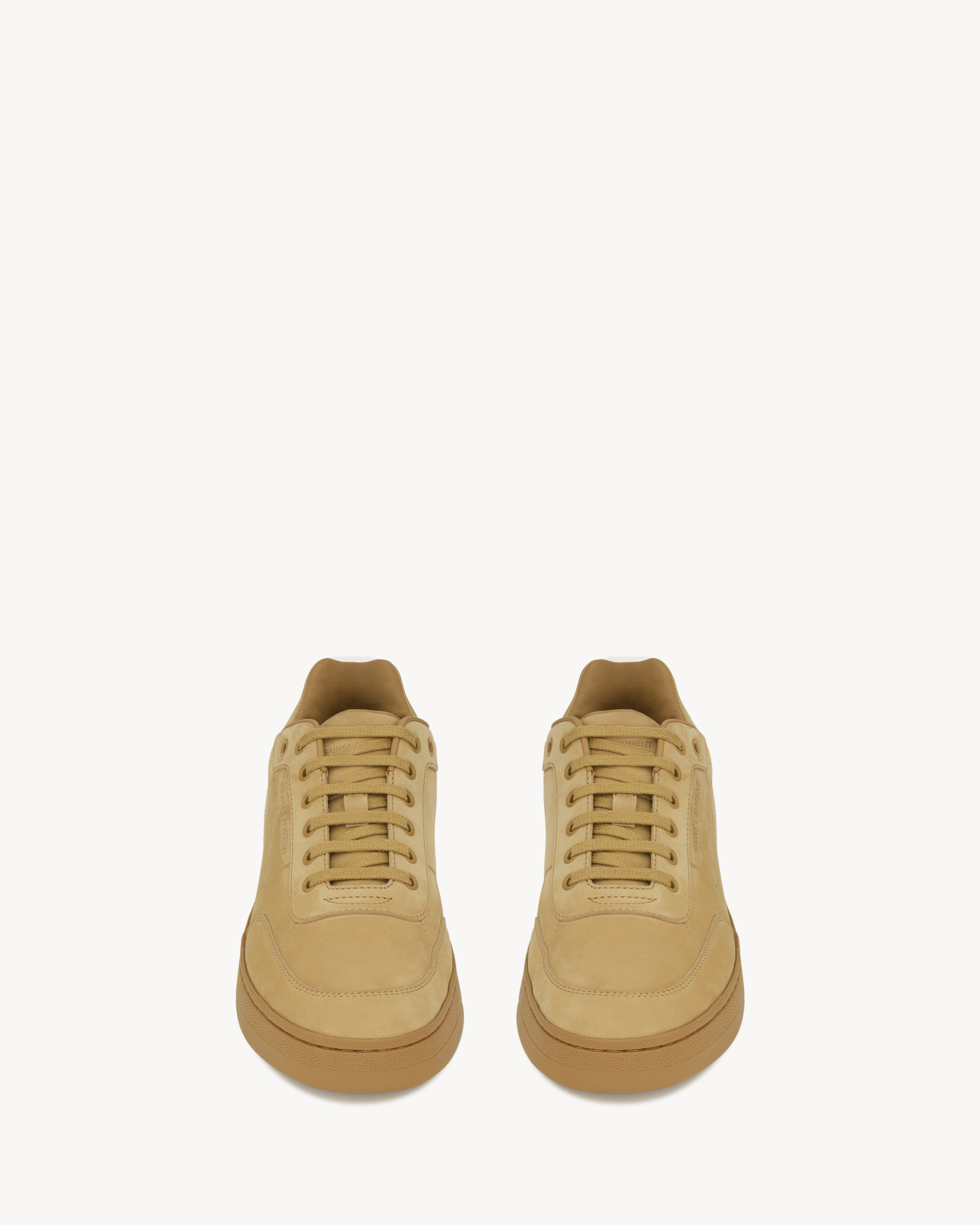 Кроссовки SL/61 из нубука Saint Laurent, бежевый — фото 2