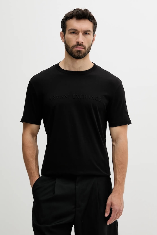 

Хлопковая футболка Armani Exchange, черный