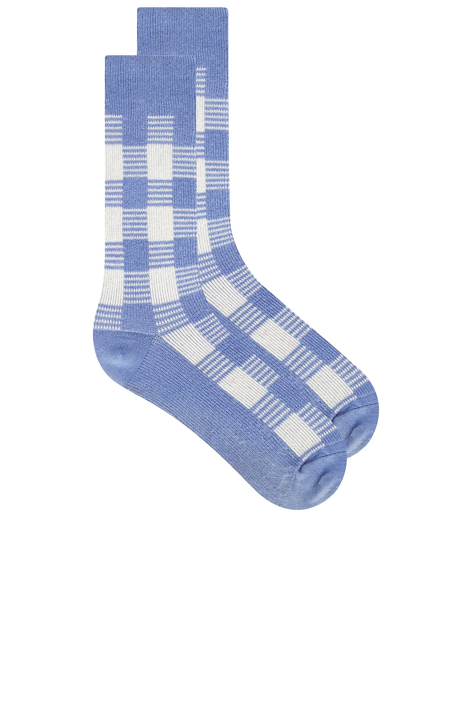 

Носки в клетку Guest In Residence, french blue & cream