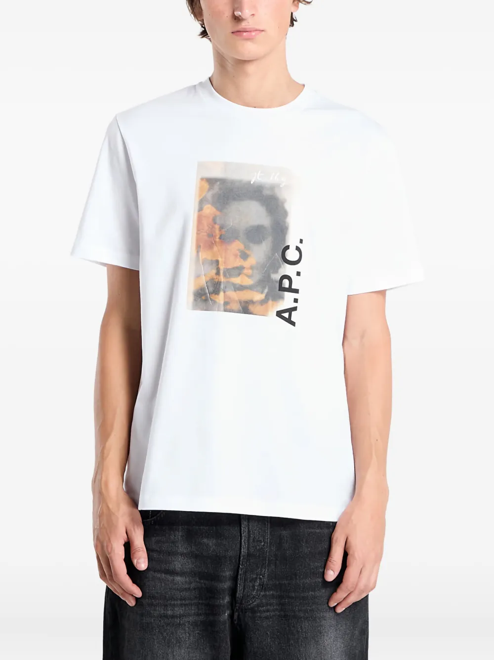 

Футболка с принтом A.P.C., белый