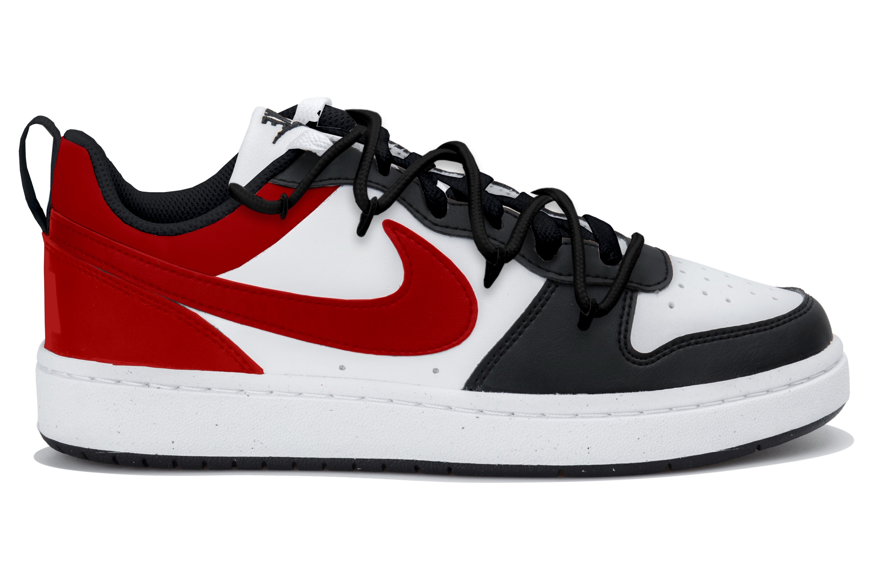 Кроссовки для скейтбординга Court Borough LOW RECRAFT для детей и подростков Nike, белый/красный/черный — фото 2