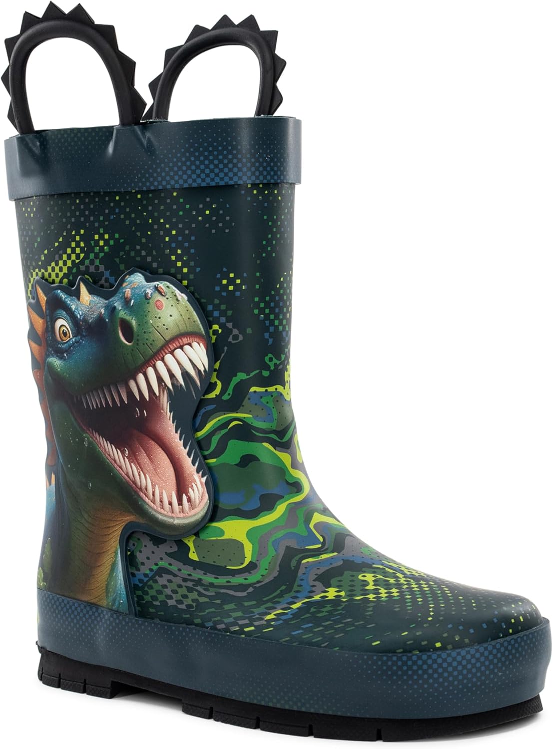 

Детские резиновые сапоги Western Chief с ручками для надевания - премиальные водонепроницаемые сапоги для мальчиков и девочек, Thunder Rex