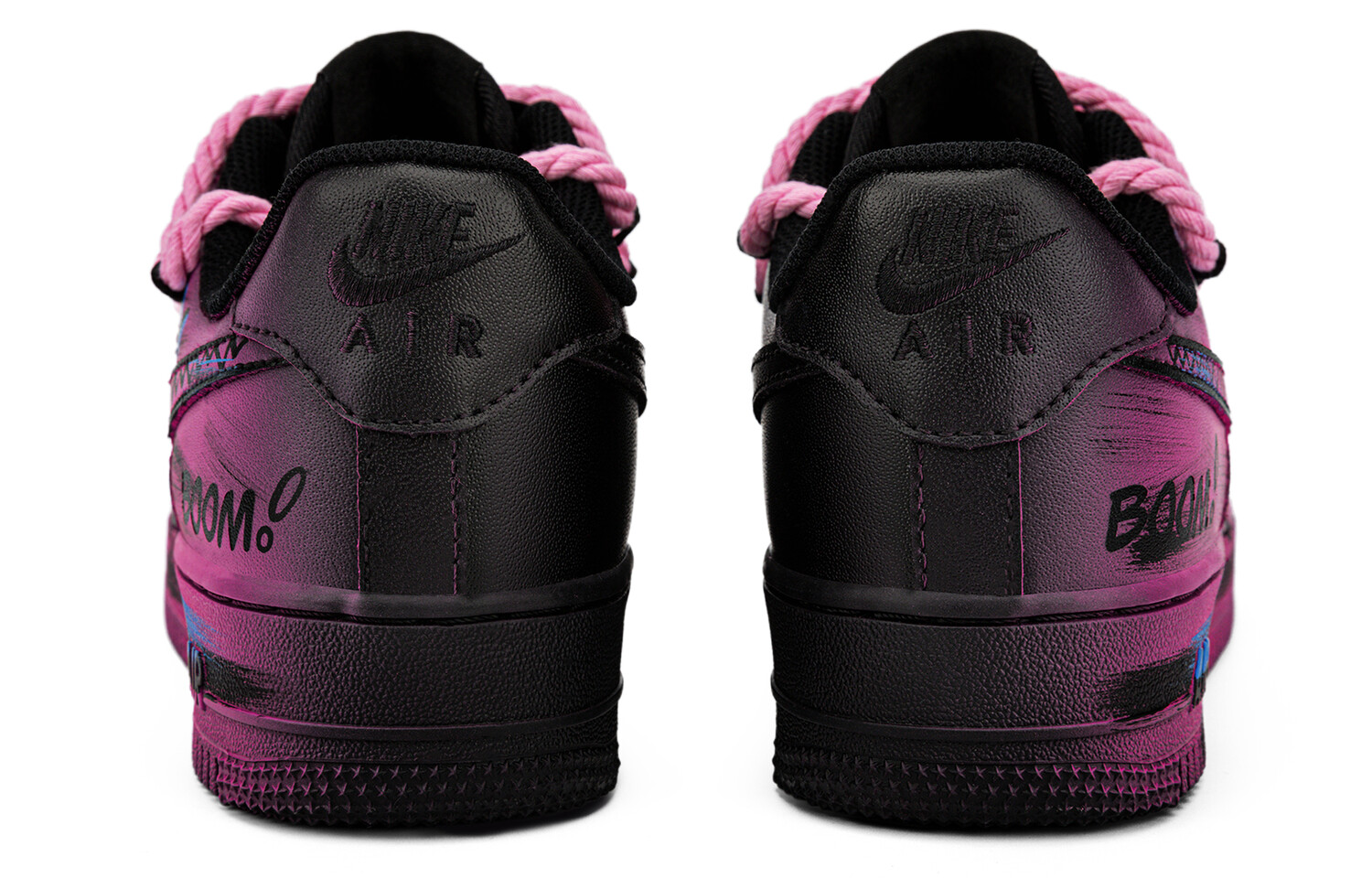 

Кроссовки Nike Air Force 1 Skateboarding Shoes Men Low-top Black/pink, черный/розовый