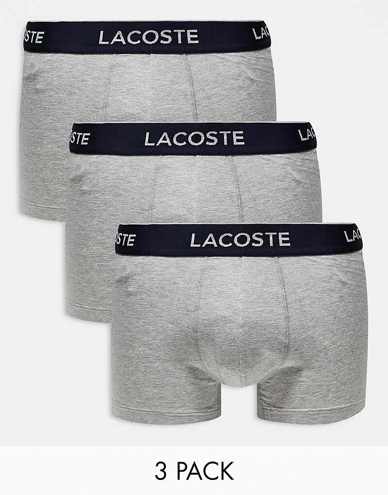 

Lacoste Essentials — серые боксеры, набор из 3 шт