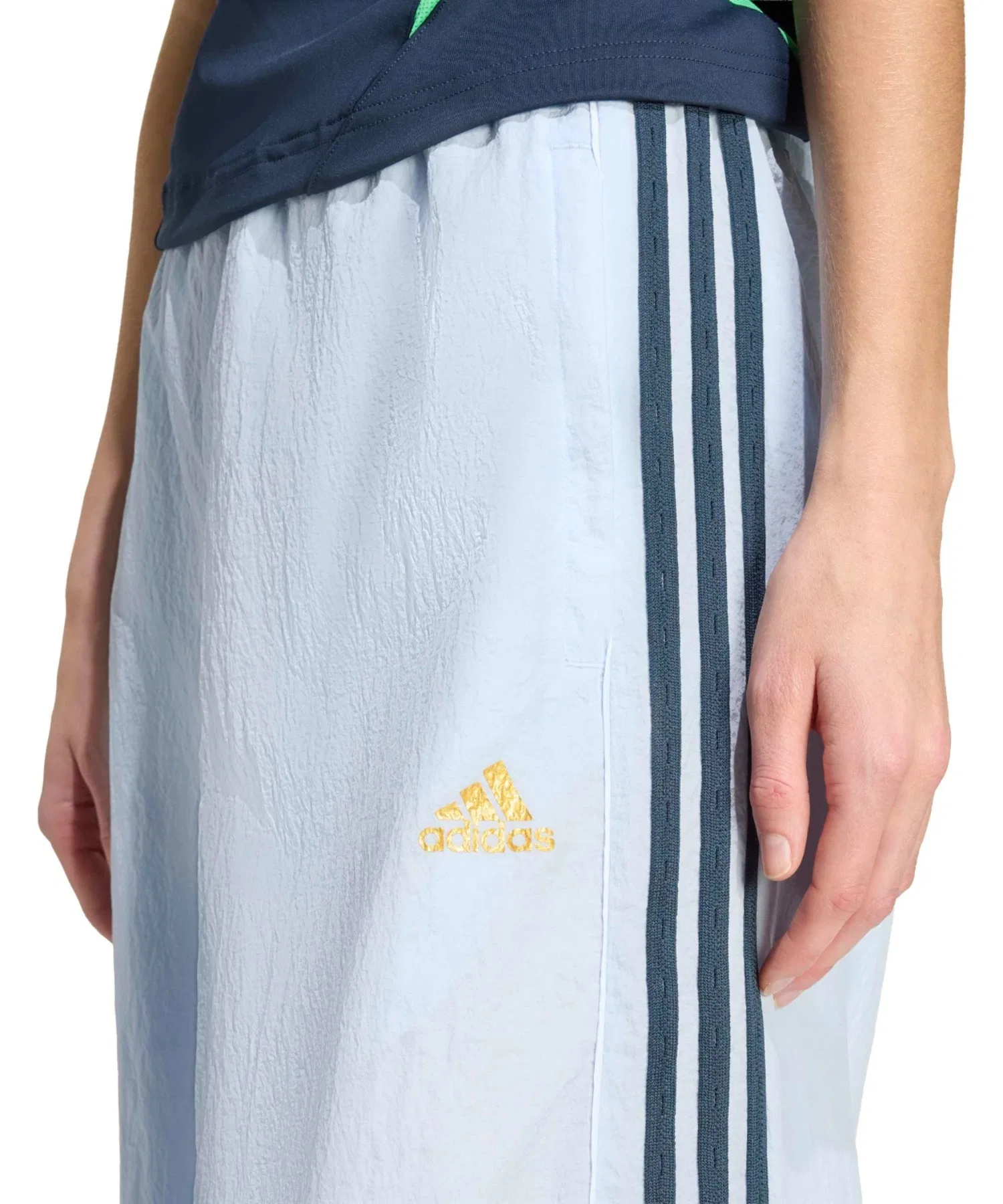 Женские спортивные брюки adidas TEAMGEIST 2.0 с сетчатыми вставками тёмно-синие — фото 4