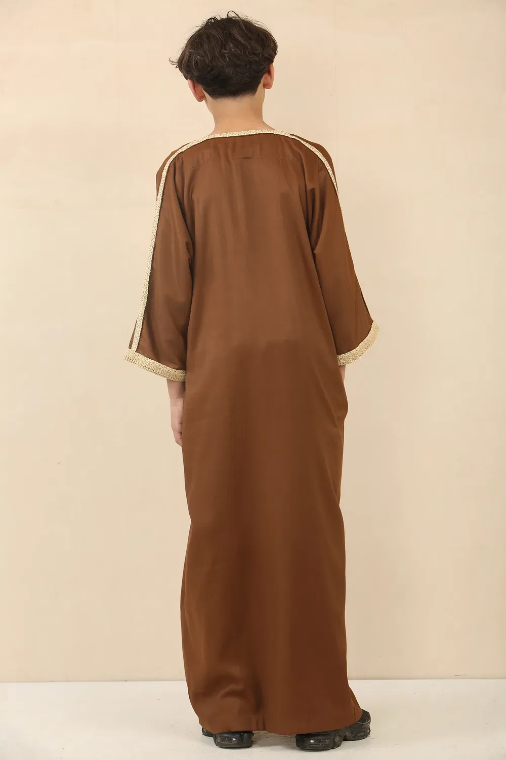 Arabic Thobes Детский коричневый марокканский халат для мальчиков Тобе Джубба Ид Джеллаба Гандура — фото 3