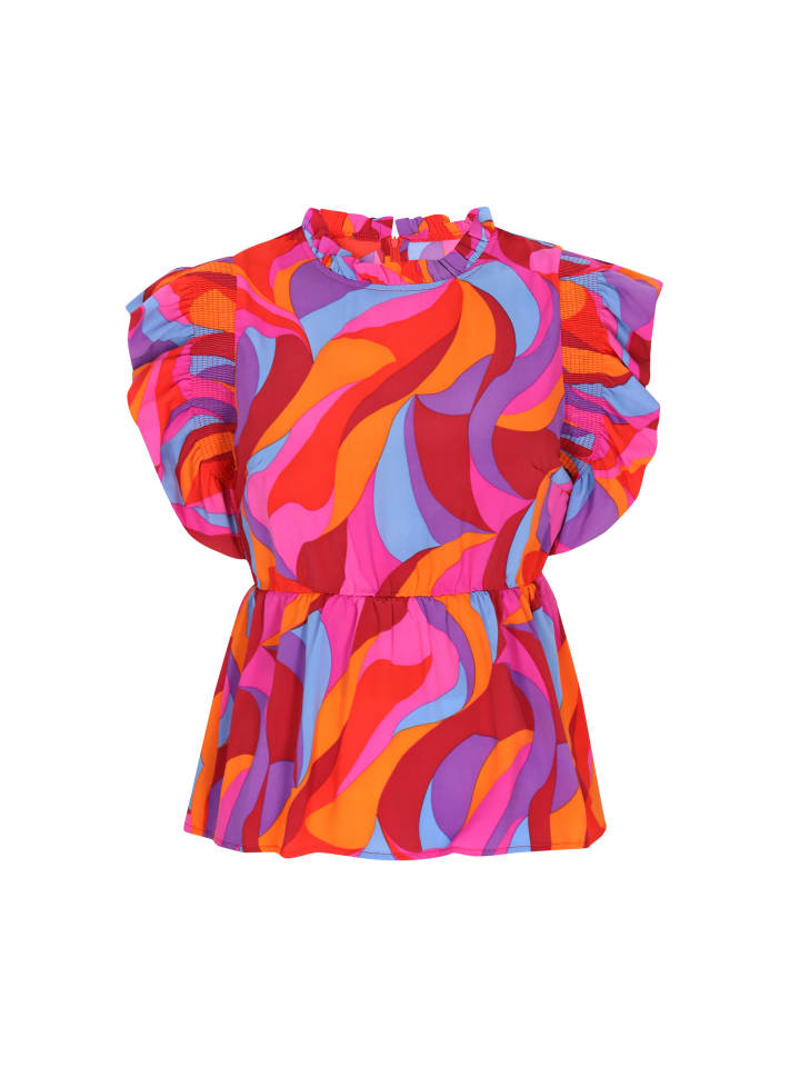 

Женская блузка разноцветного оранжевого цвета faina