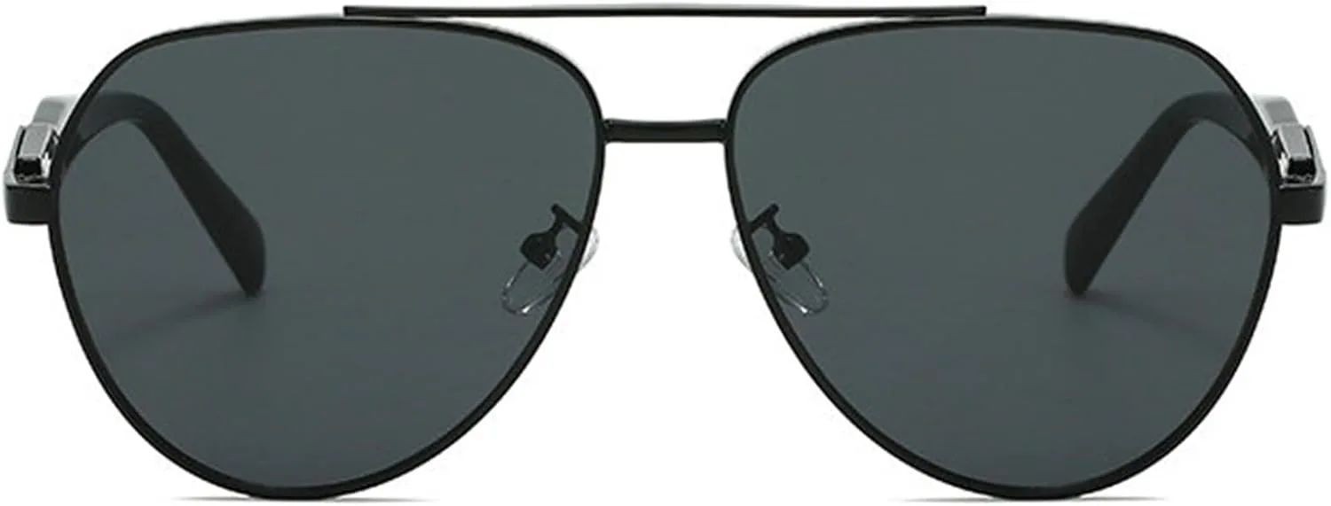 

Женские солнцезащитные очки-пилот большого размера от Helena Fashion, модные очки в металлической оправе овальной формы для улицы, защита от УФ-излучения UV400, C2