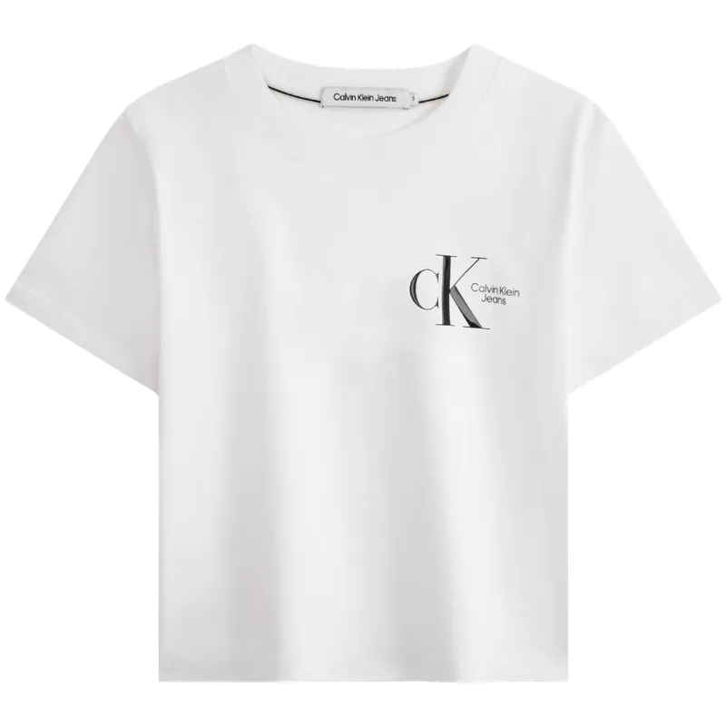 Футболка женская с круглым вырезом умеренного прямого кроя Calvin Klein, YAF-Moon White