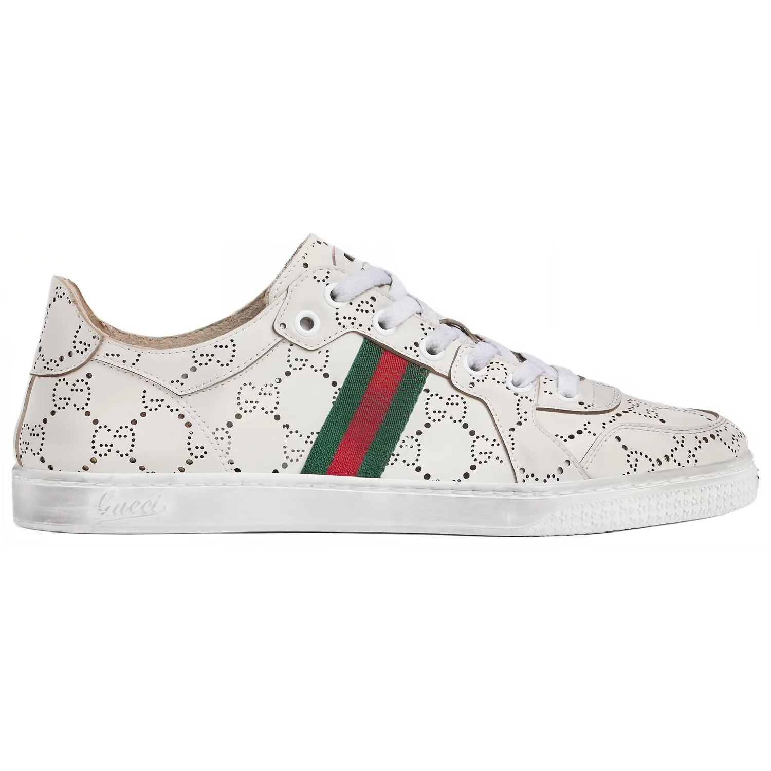 GUCCI La Famiglia Leather Low top Skateboard Shoes мужские beige — фото 3