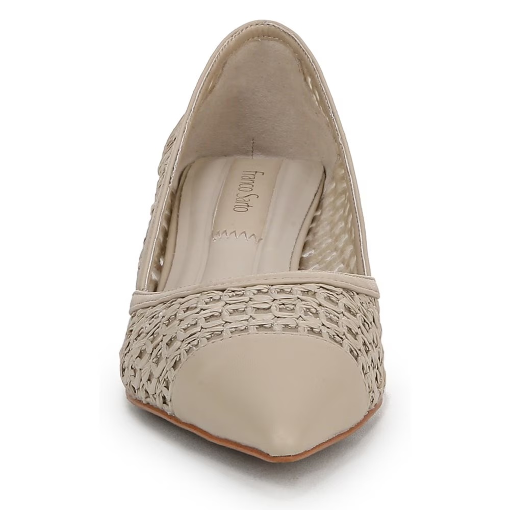 Туфли на каблуке Darcy Franco Sarto, alabaster beige faux raffia — фото 3