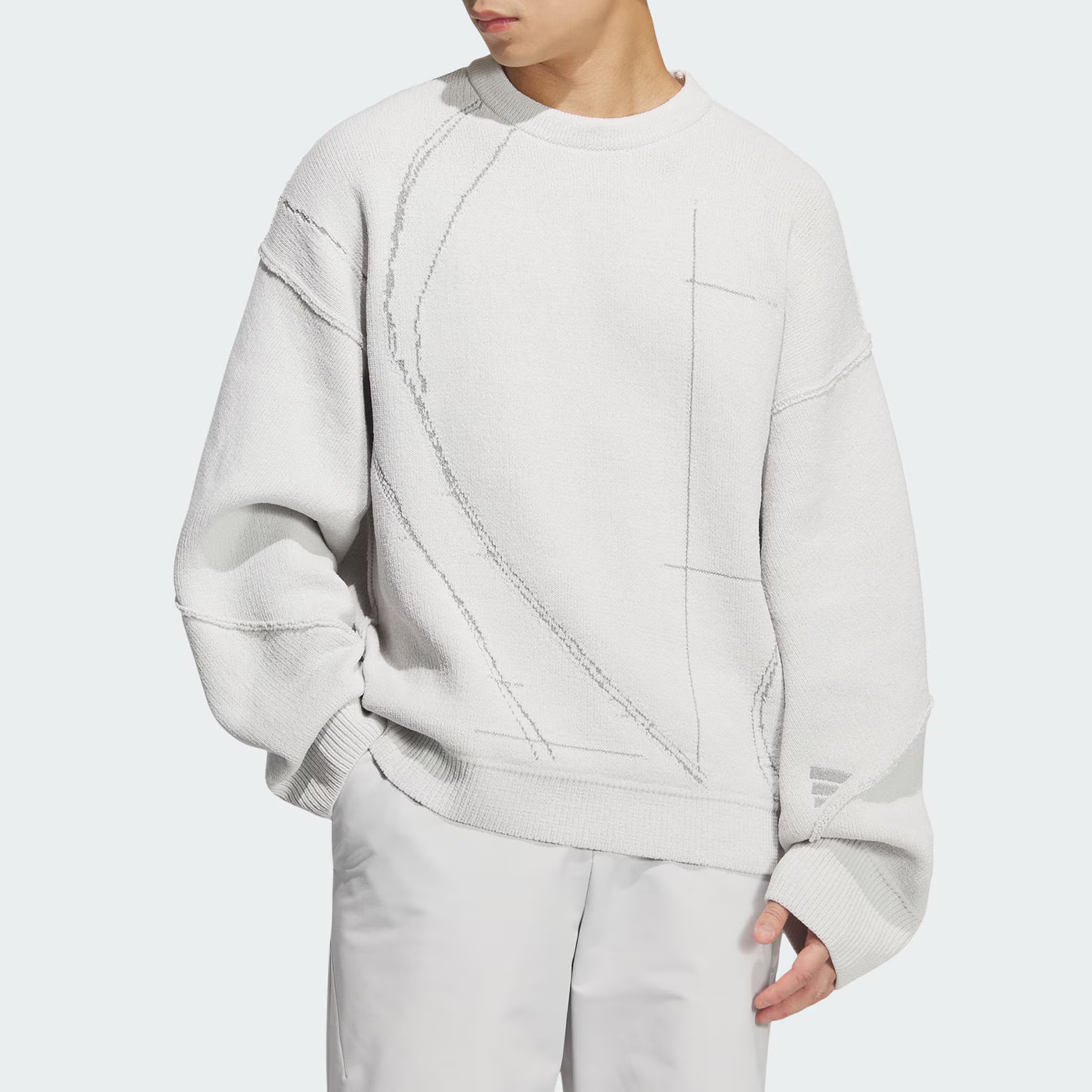 Футболка FOS FW25 KNITWEAR SWEATSHIRT Future Style Knitwear мужская Adidas, светло-серый — фото 2