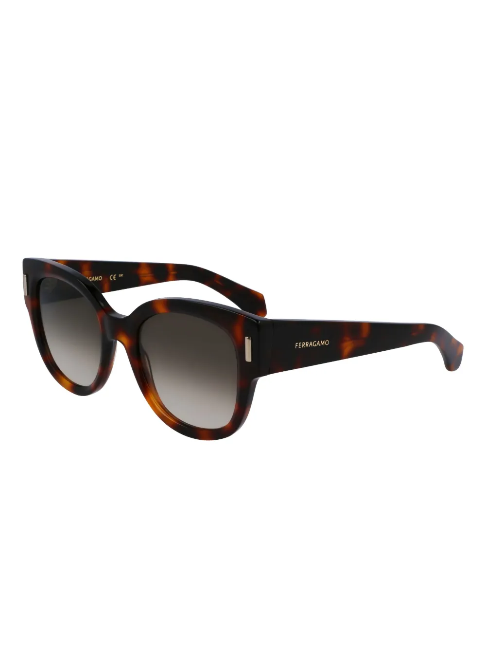 

Солнцезащитные очки с эффектом черепахового панциря Ferragamo Eyewear, коричневый