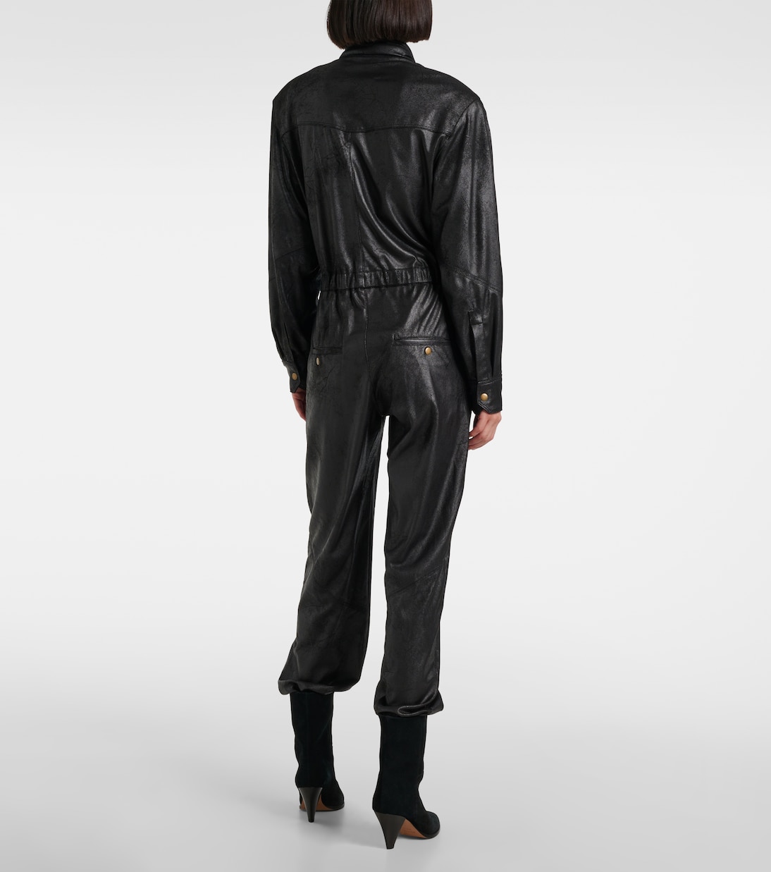 Комбинезон из искусственной кожи Isabel Marant, черный — фото 3