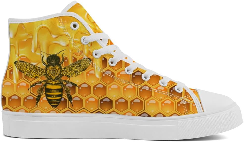 Кеды Chebing Bee высокие на шнуровке из холщовой ткани, повседневная обувь для мужчин и женщин, желтый — фото 4