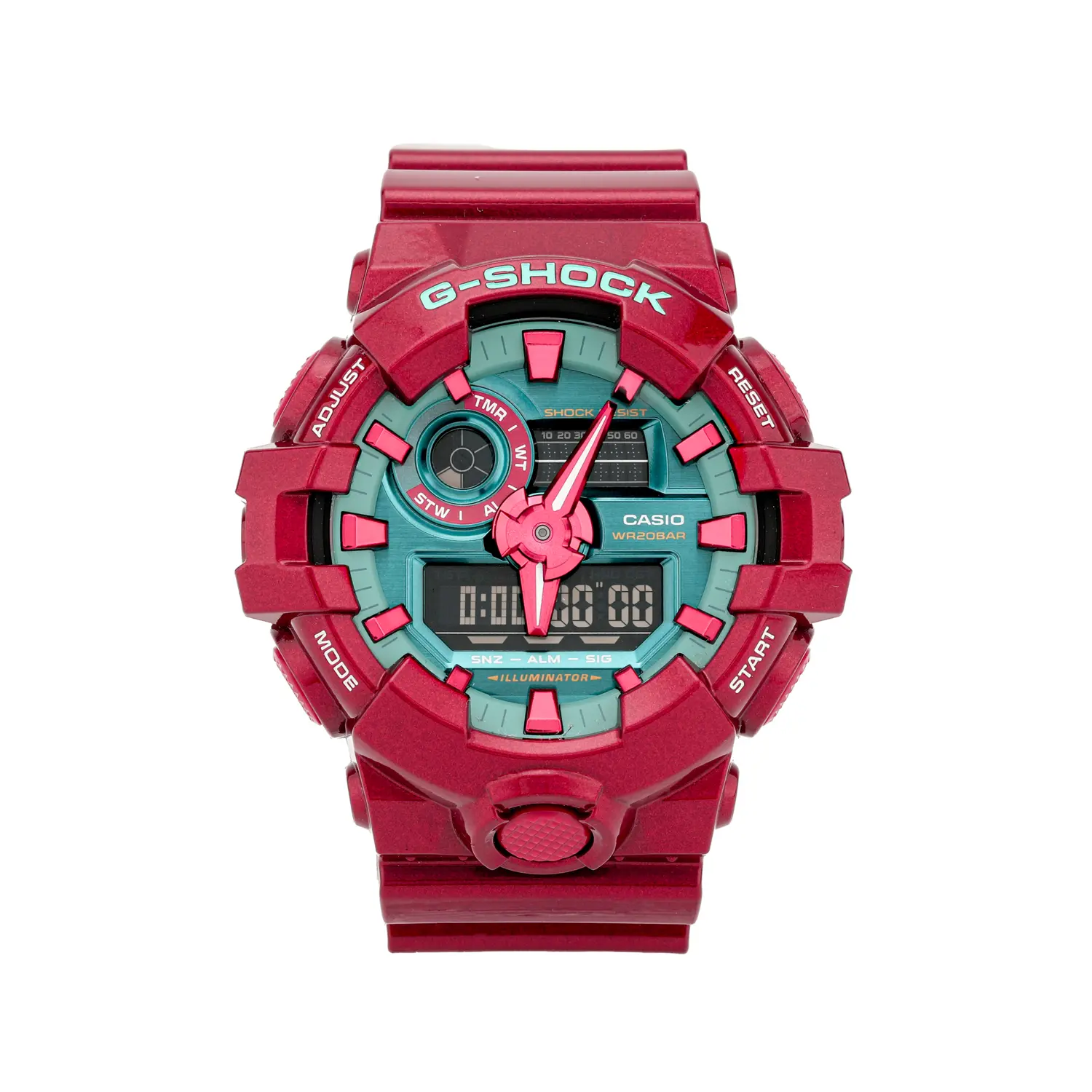 

CASIO Часы Women's Liquid Crystal/Analog Dual Display Series Green Watch GA-700DBR-4A