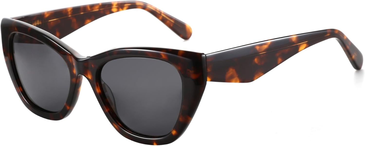 

Женские поляризованные солнцезащитные очки ZENOTTIC «кошачий глаз»: модные дизайнерские солнцезащитные очки в стиле ретро, ​​квадратные стильные модели, C05 Havana Frame - Black Lens