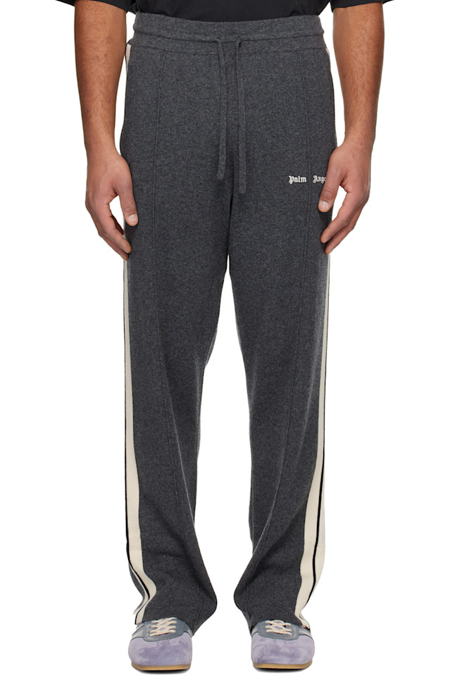 

Palm Angels Классические серые трикотажные спортивные брюки с логотипом