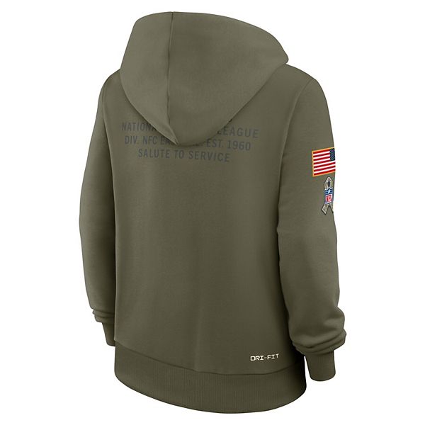 Женская оливковая толстовка Dallas Cowboys 2025 Salute to Service Sideline Standard Issue Dri-FIT Nike — фото 4
