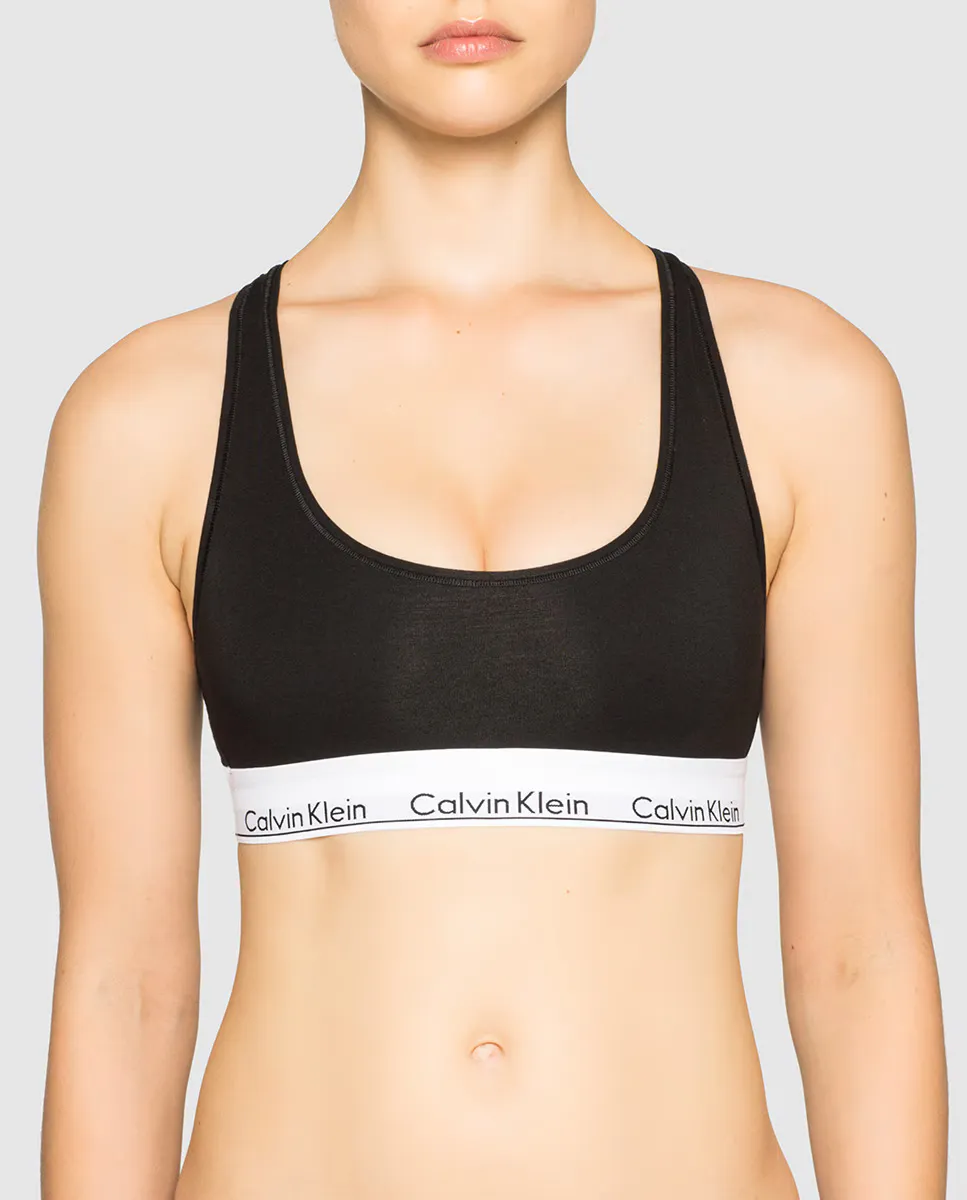 

Женский спортивный бюстгальтер Calvin Klein с верхом без косточек, черный