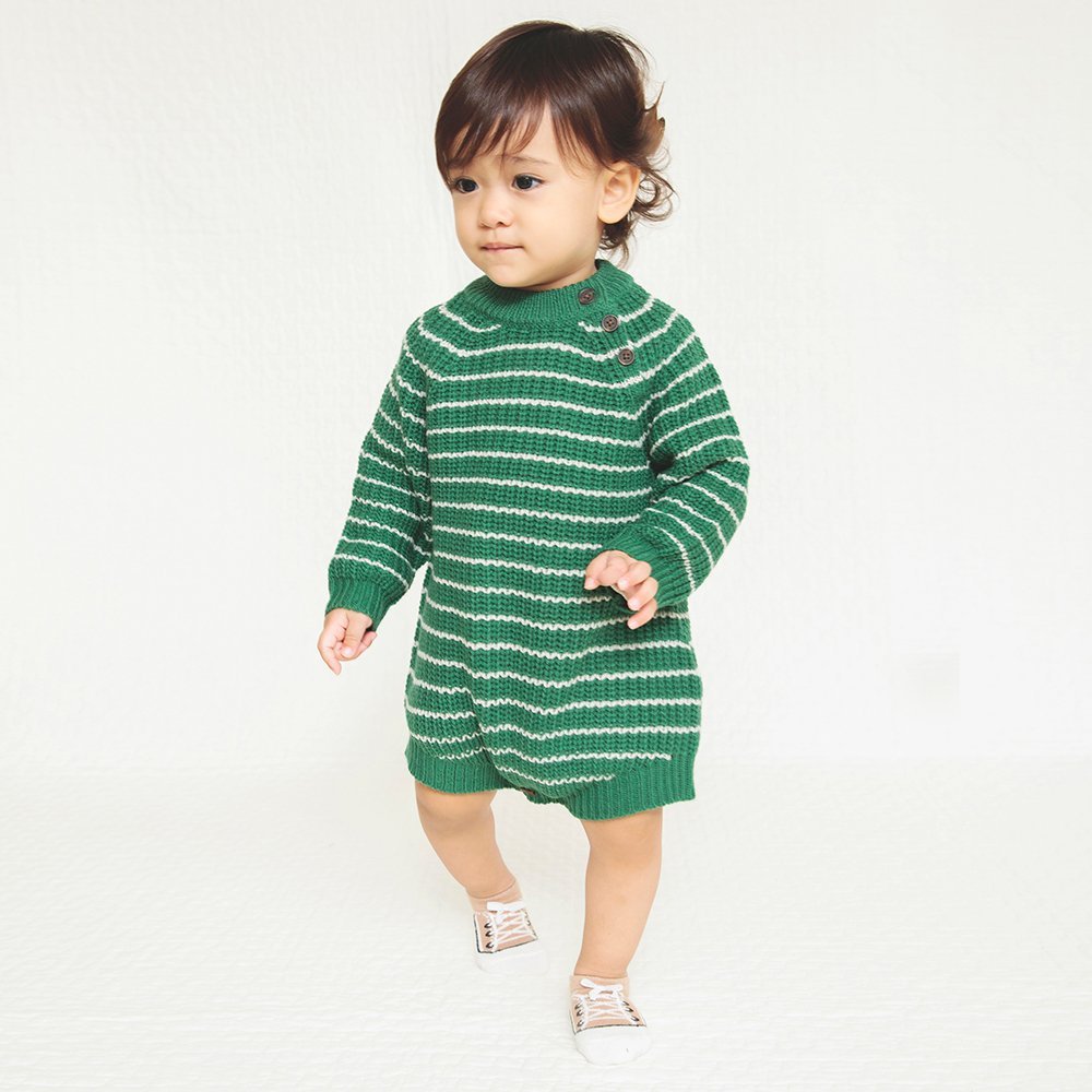 Полосатый вязаный комбинезон с длинными рукавами Branshes, green