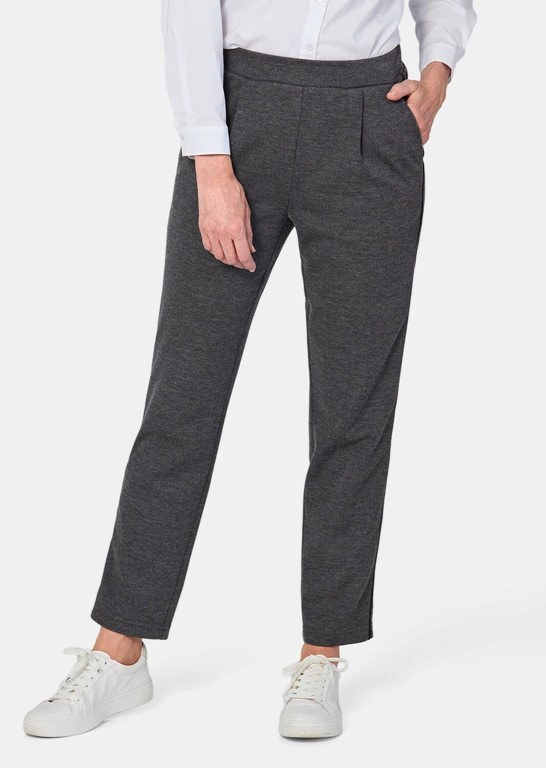 

Брюки GOLDNER Joggpant LOUISA, цвет dunkelgrau/gemustert