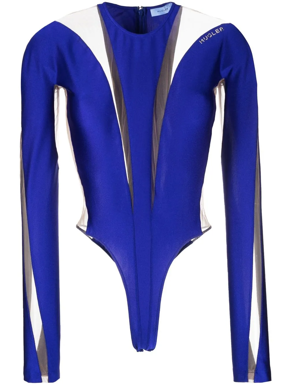 

Боди Illusion со вставками Mugler, синий