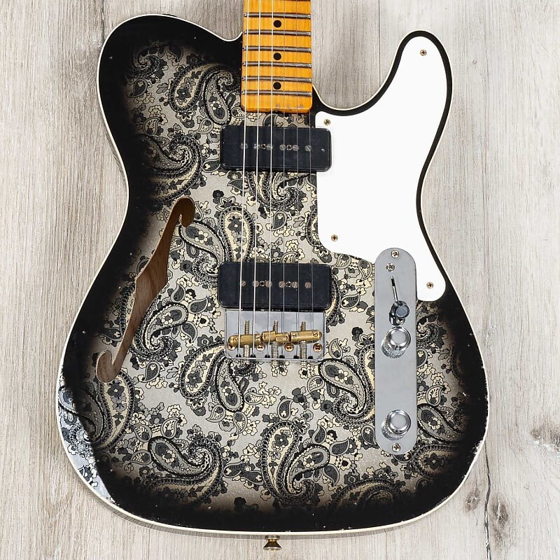 

Электрогитара Fender Custom Shop Limited Edition Dual P90 Tele Relic Guitar, Black Paisley