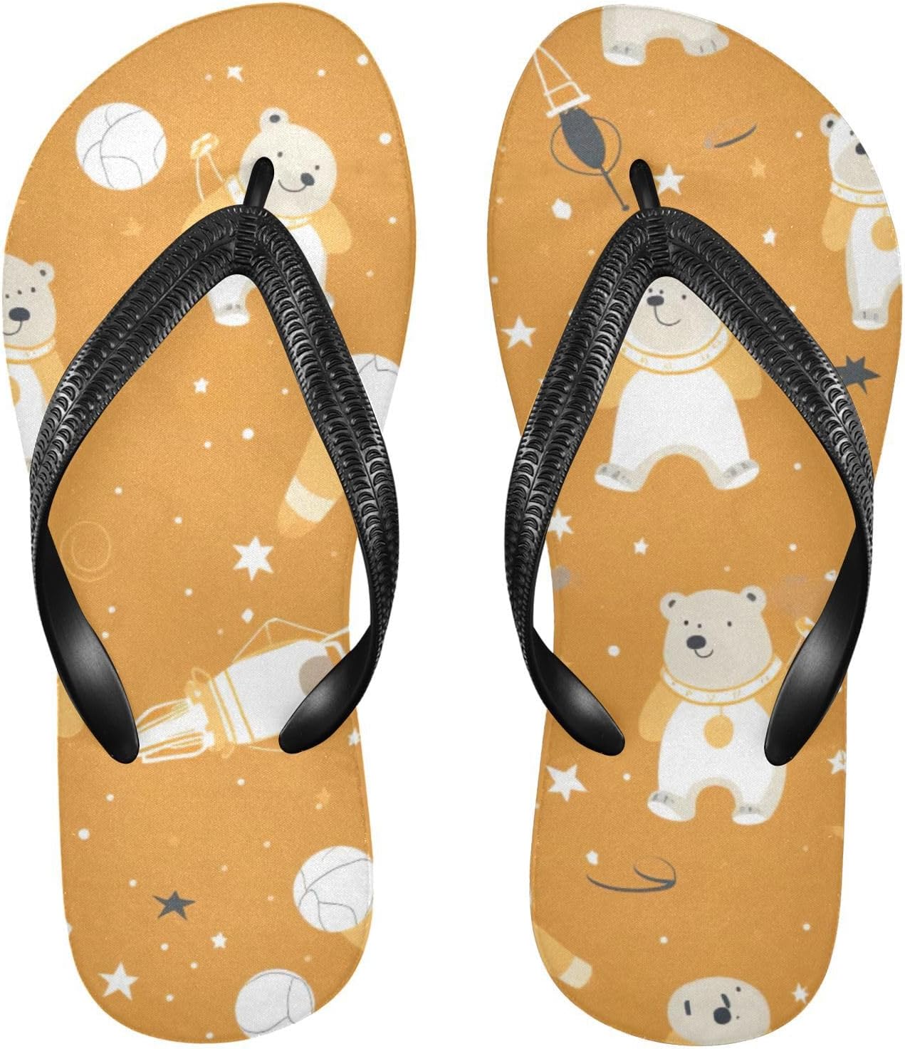 

Пляжные сандалии Space Planet Bear Rocket Flip Flop для женщин и мужчин, летние повседневные шлепанцы для душа Kfbe