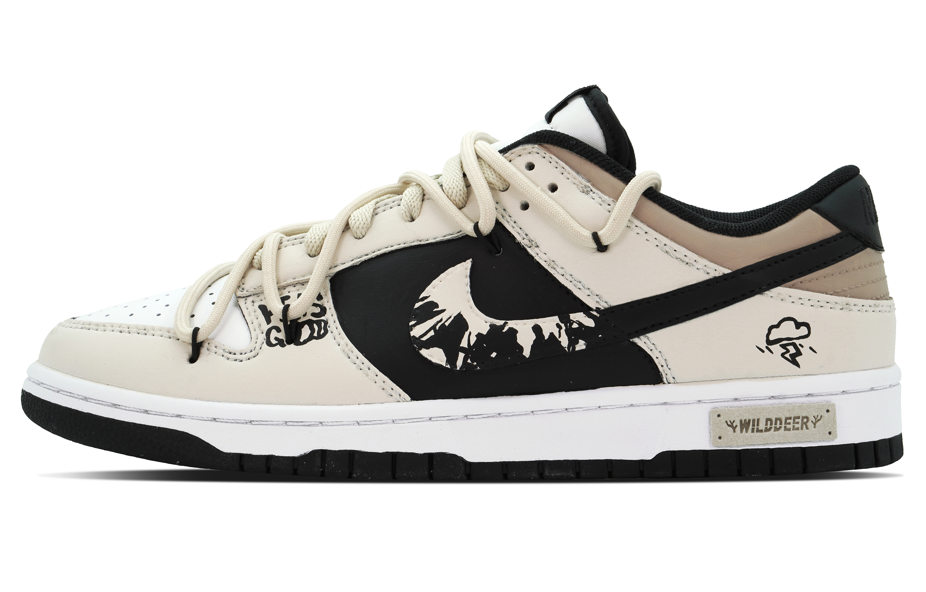 

Кроссовки Nike Dunk Skateboarding Shoes Men Low-top Beige/white/brown/black, коричневый