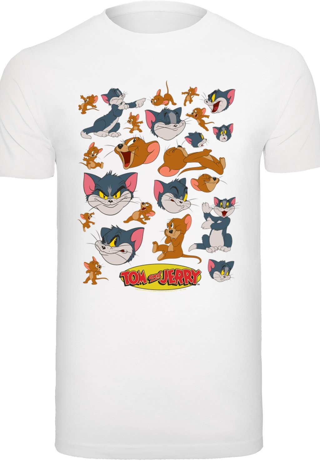 

Футболка с принтом TOM UND JERRY MANY FACES F4NT4STIC, белый