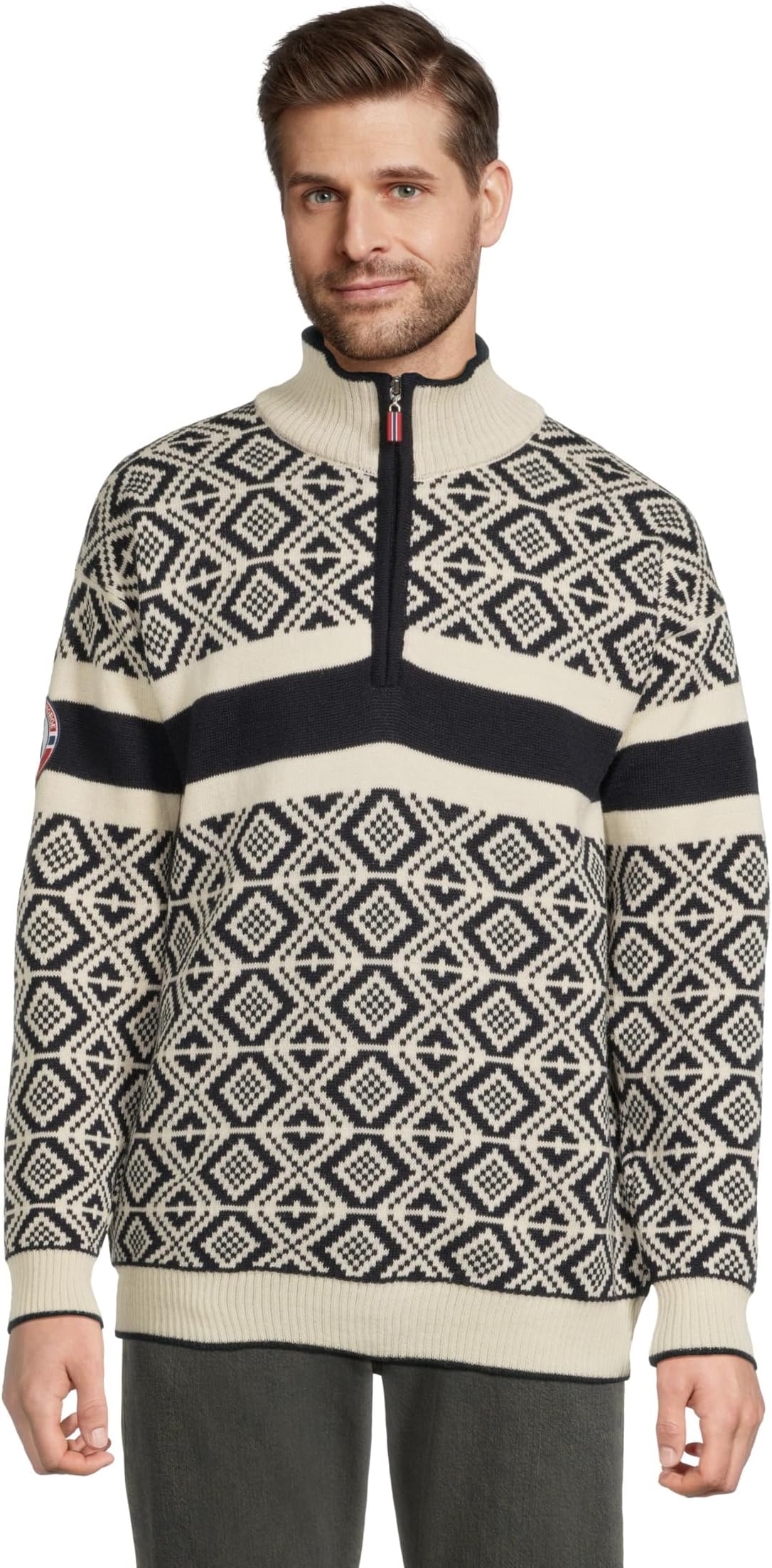 

Свитер Dale of Norway Men's Cortina Team Norway Masculine Sweater, Navy/Offwhite