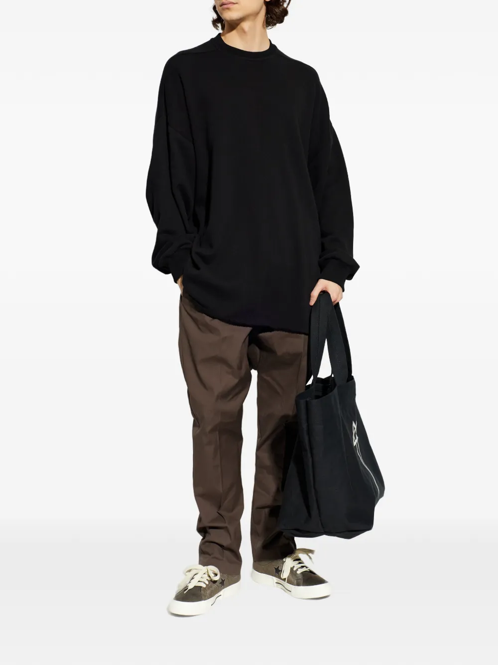 Толстовка с необработанными краями Rick Owens, черный — фото 2