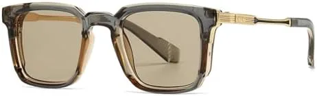 

Солнцезащитные очки 2027 года для женщин в стиле ретро с заклепками, для мужчин с градиентным затемнением, защита от УФ-излучения UV400 MTZJH, Grey Tea Tea