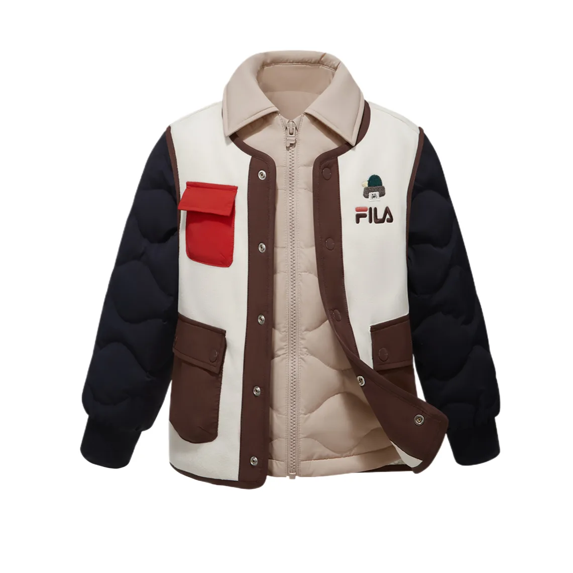 Детская пуховая куртка для детей 3-7 лет FILA KIDS, Ginger Brown