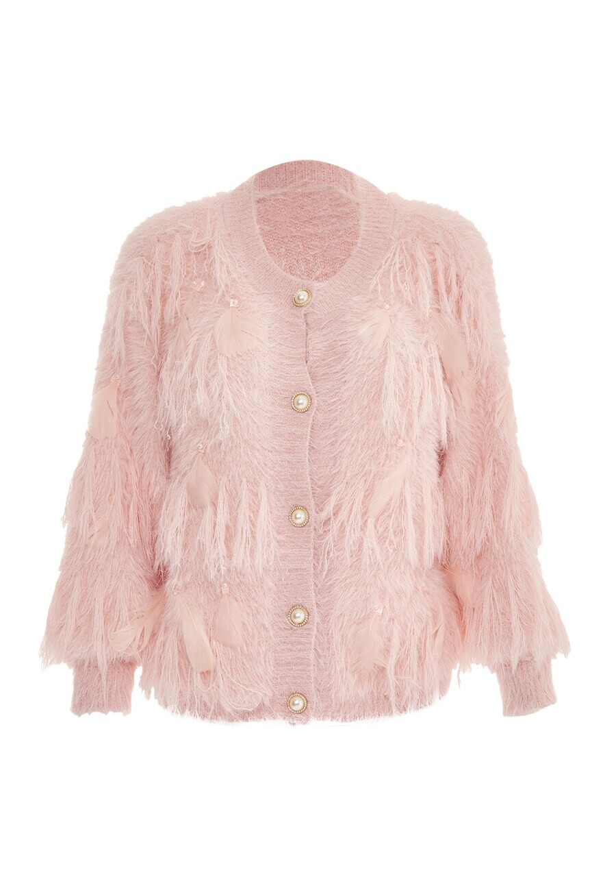 

Вязаный кардиган faina Knit Cardigan, розовый