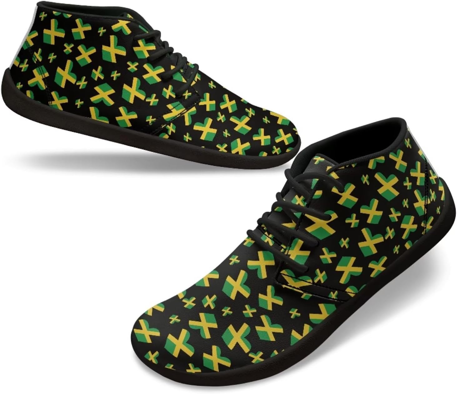 

Мужские сандалии с широкой пяткой в стиле босоножек на День Святого Патрика, для ходьбы, стильные кроссовки с нескользящей подошвой и нулевым перепадом Xixirimido, Jamaica Flags